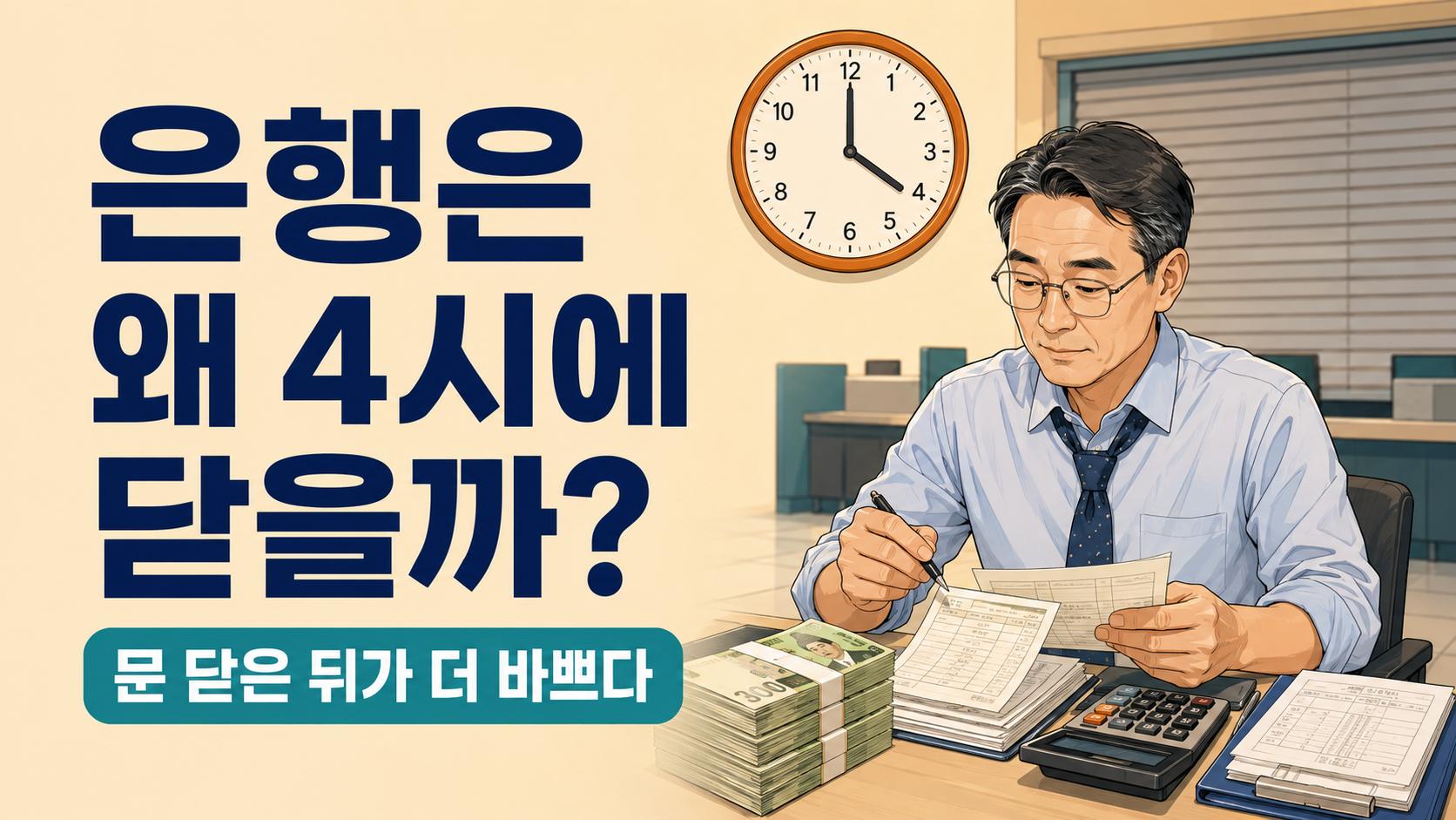 은행 영업시간은 왜 오후 4시까지일까? 문 닫은 뒤에도 바쁜 이유