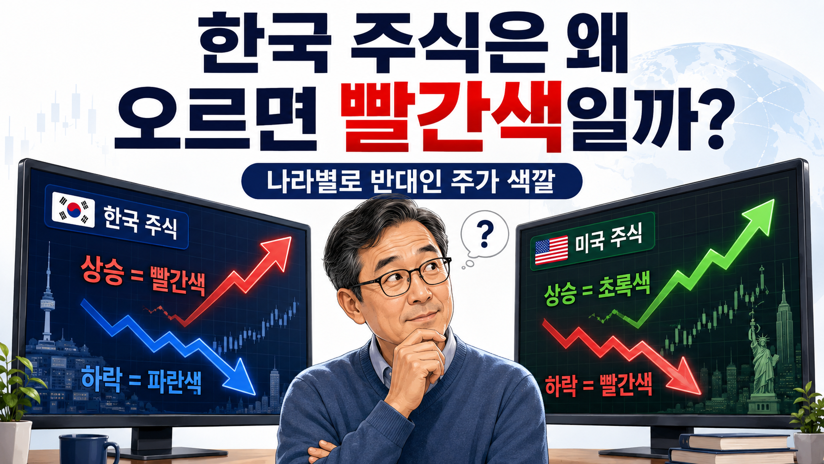 한국 주식은 왜 오르면 빨간색이고 내리면 파란색일까?