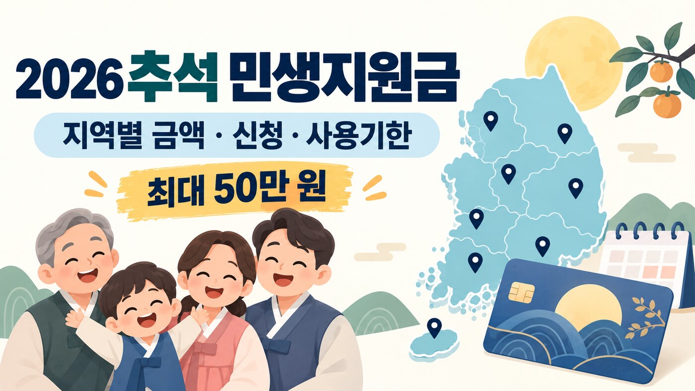 2026 추석 민생지원금 지역별 금액·신청방법|50만원 받는 곳부터 확인
