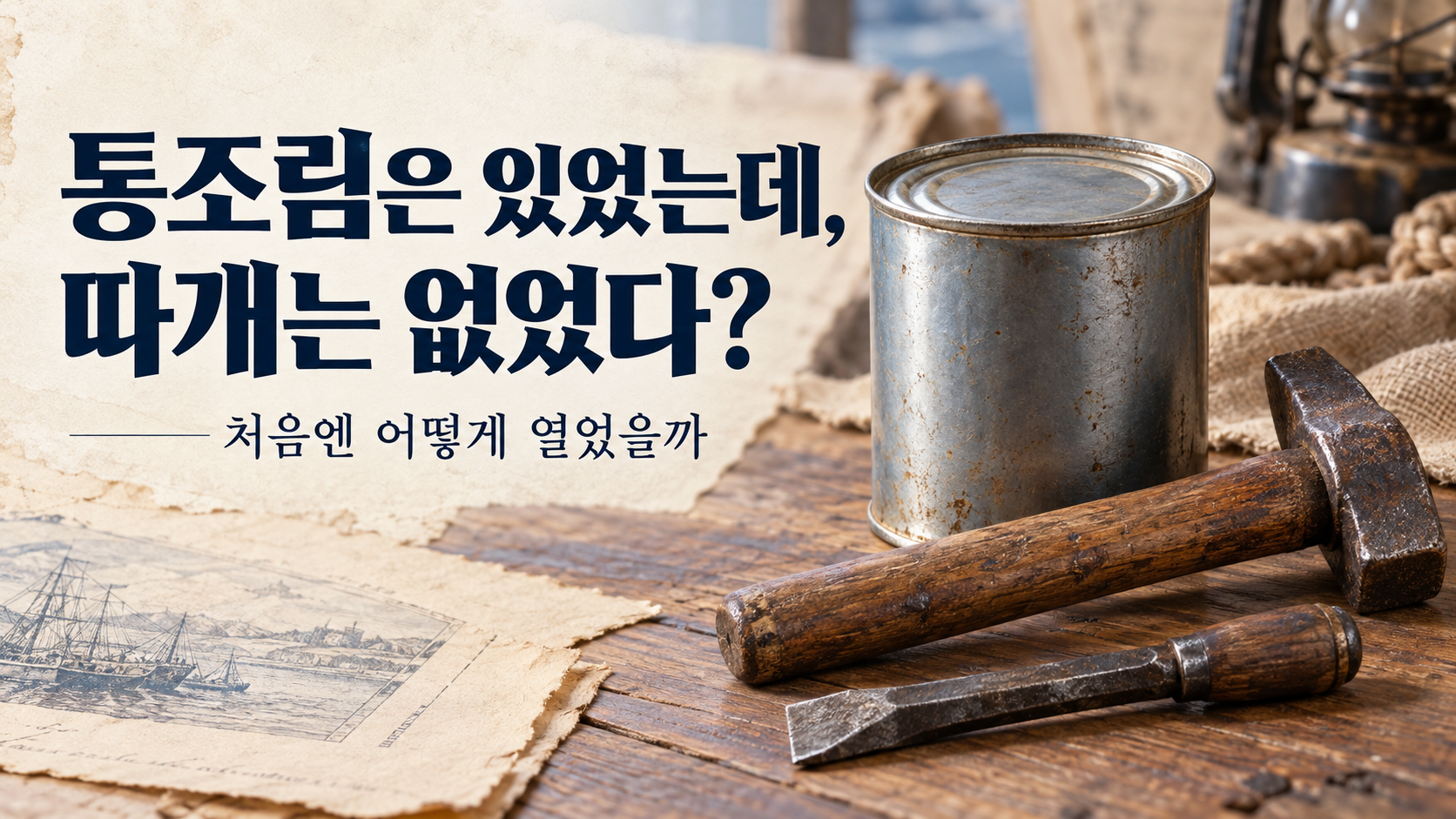통조림은 있었는데, 따개는 없었다? 처음엔 어떻게 열었을까
